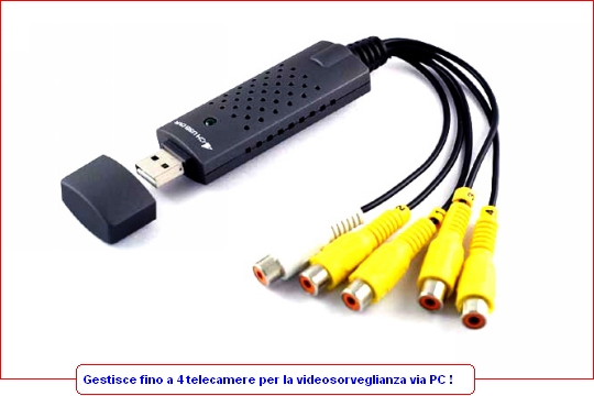 Videosorveglianza fino a 4 telecamere connesse al PC